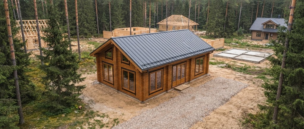 Окна REHAU — дом из клееного бруса, проект Окна ТОП